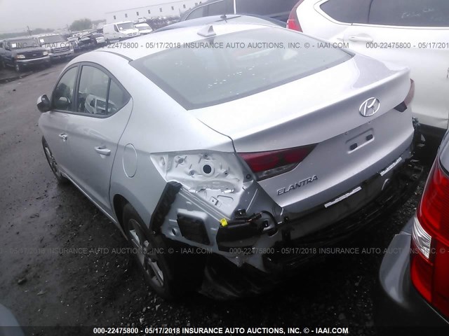 5NPD84LF3JH314666 - 2018 HYUNDAI ELANTRA SEL/VALUE/LIMITED SILVER photo 3