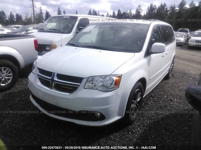 2C4RDGCG7HR761249 - 2017 DODGE GRAND CARAVAN SXT WHITE photo 2