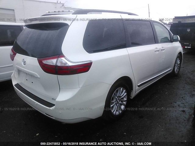 5TDYZ3DC8HS869565 - 2017 TOYOTA SIENNA XLE/LIMITED WHITE photo 4