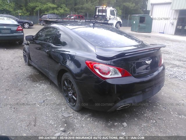 KMHHU6KH7AU015856 - 2010 HYUNDAI GENESIS COUPE 3.8L BLACK photo 3