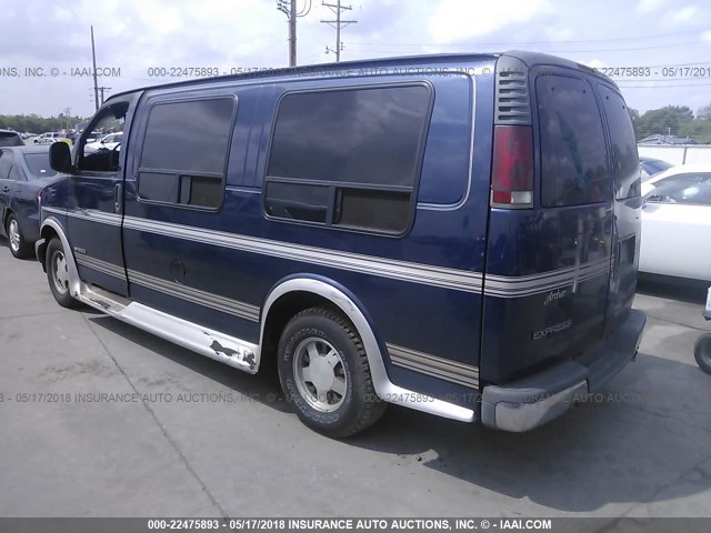 1GBFG15M721203671 - 2002 CHEVROLET EXPRESS G1500  BLUE photo 3