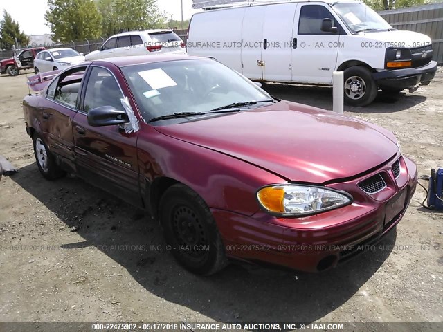 1G2NE52T71M634996 - 2001 PONTIAC GRAND AM SE MAROON photo 1