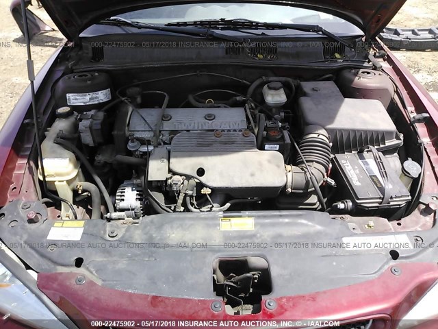 1G2NE52T71M634996 - 2001 PONTIAC GRAND AM SE MAROON photo 10