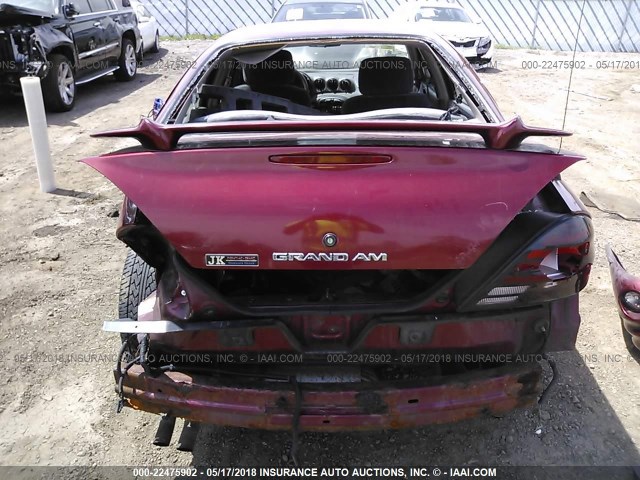 1G2NE52T71M634996 - 2001 PONTIAC GRAND AM SE MAROON photo 6