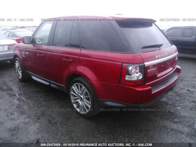 SALSK2D41CA742541 - 2012 LAND ROVER RANGE ROVER SPORT LUX RED photo 3