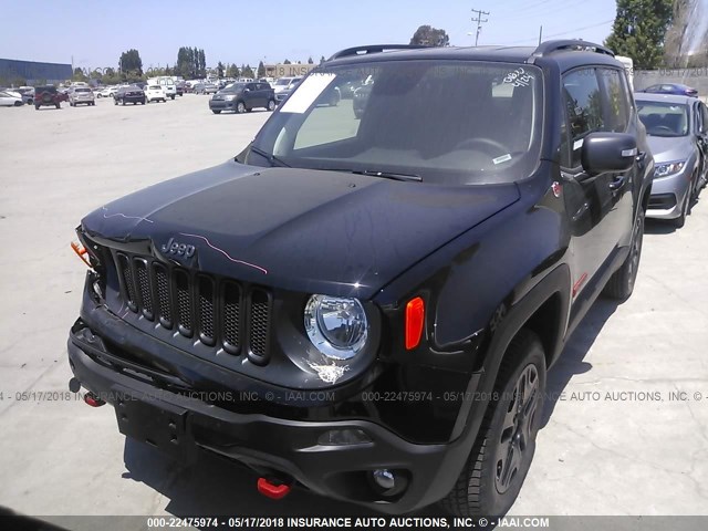 ZACCJBCB9JPG68815 - 2018 JEEP RENEGADE TRAILHAWK BLACK photo 2