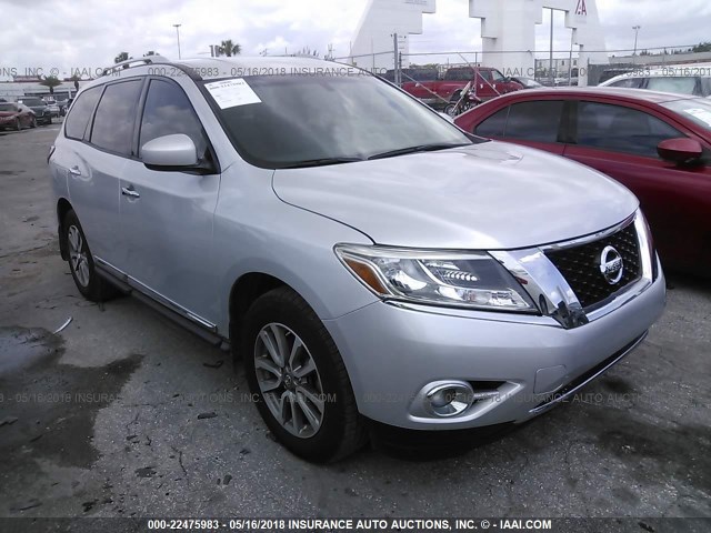 5N1AR2MN0DC681482 - 2013 NISSAN PATHFINDER S/SV/SL/PLATINUM 银色 照片 1