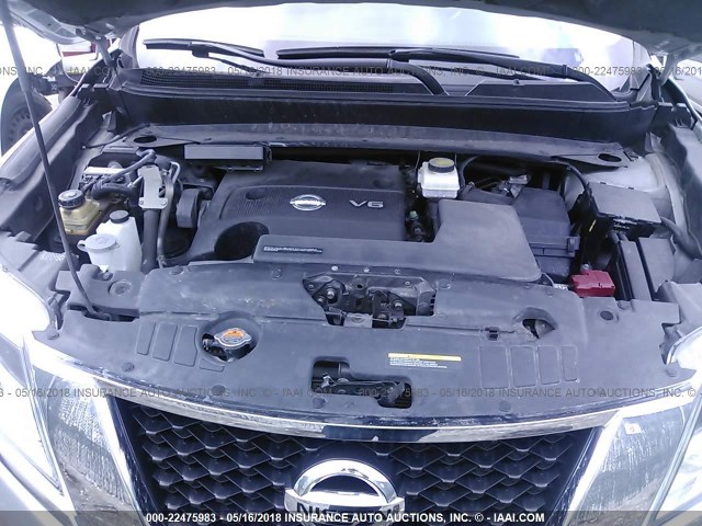 5N1AR2MN0DC681482 - 2013 NISSAN PATHFINDER S/SV/SL/PLATINUM 银色 照片 10