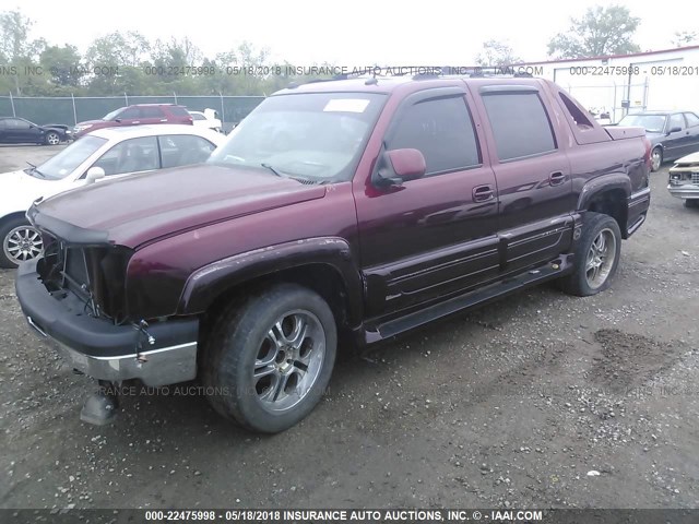 3GNEK12T04G288480 - 2004 CHEVROLET AVALANCHE K1500 MAROON photo 2