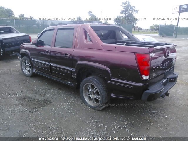 3GNEK12T04G288480 - 2004 CHEVROLET AVALANCHE K1500 MAROON photo 3