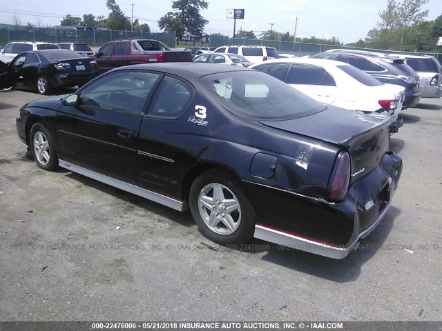 2G1WX15K629254612 - 2002 CHEVROLET MONTE CARLO SS შავი ფოტო 3