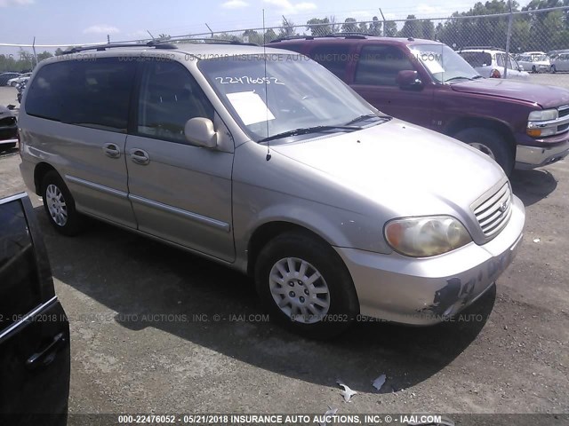 KNDUP131626244677 - 2002 KIA SEDONA EX/LX BEIGE photo 1