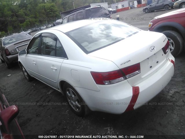 5NPEU46C66H174492 - 2006 HYUNDAI SONATA GLS/LX WHITE photo 3