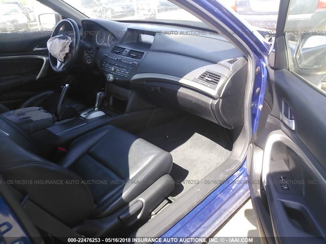 1HGCS22879A006988 - 2009 HONDA ACCORD EXL BLUE photo 5