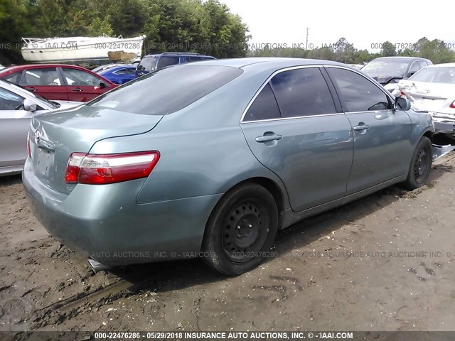 4T1BE46K87U670940 - 2007 TOYOTA CAMRY NEW GENERAT CE/LE/XLE/SE GREEN photo 4