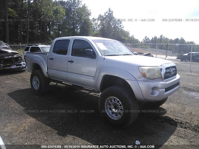 5TELU42NX7Z377964 - 2007 TOYOTA TACOMA DOUBLE CAB ვერცხლისფერი ფოტო 1