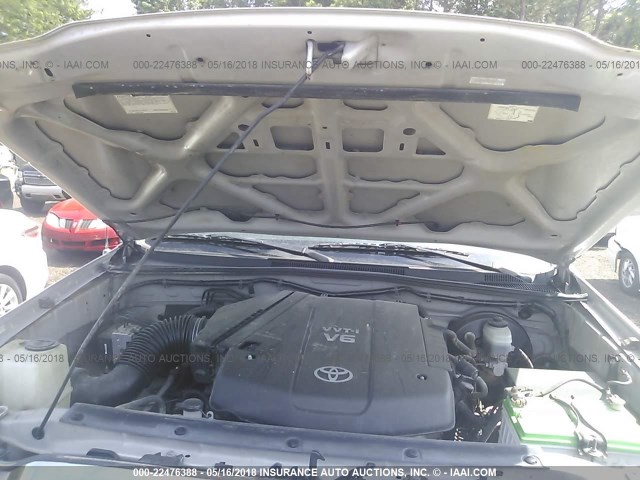 5TELU42NX7Z377964 - 2007 TOYOTA TACOMA DOUBLE CAB ვერცხლისფერი ფოტო 10