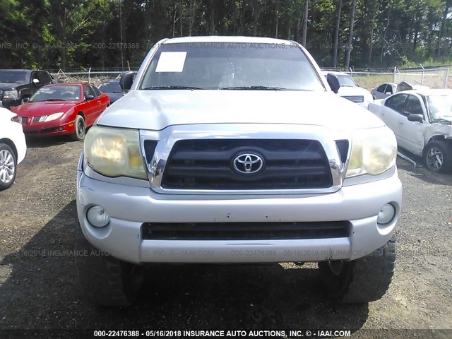 5TELU42NX7Z377964 - 2007 TOYOTA TACOMA DOUBLE CAB ვერცხლისფერი ფოტო 6