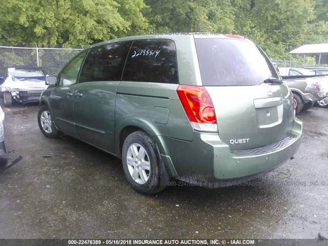 5N1BV28U54N328810 - 2004 NISSAN QUEST S/SE/SL GREEN photo 3