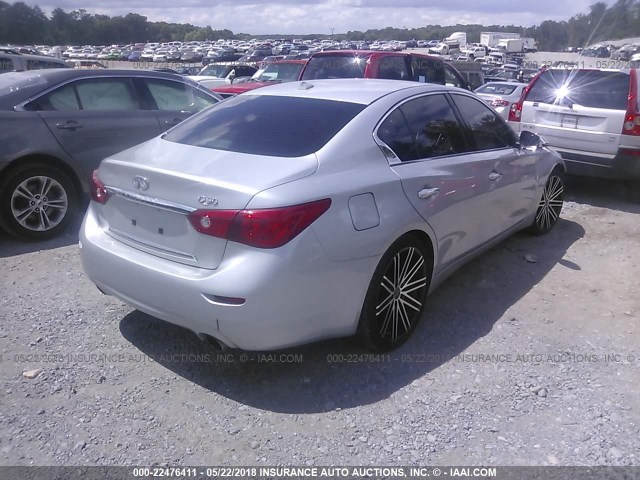 JN1BV7AP8EM677900 - 2014 INFINITI Q50 PREMIUM/SPORT SILVER photo 4