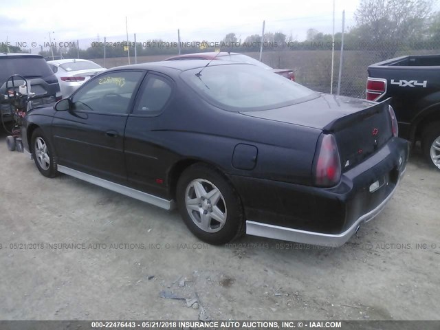 2G1WX12K739118270 - 2003 CHEVROLET MONTE CARLO SS BLACK photo 3