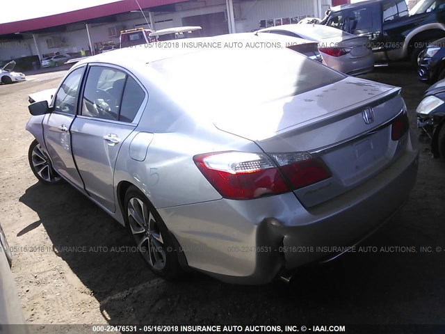 1HGCR2F50EA112706 - 2014 HONDA ACCORD SPORT SILVER photo 3