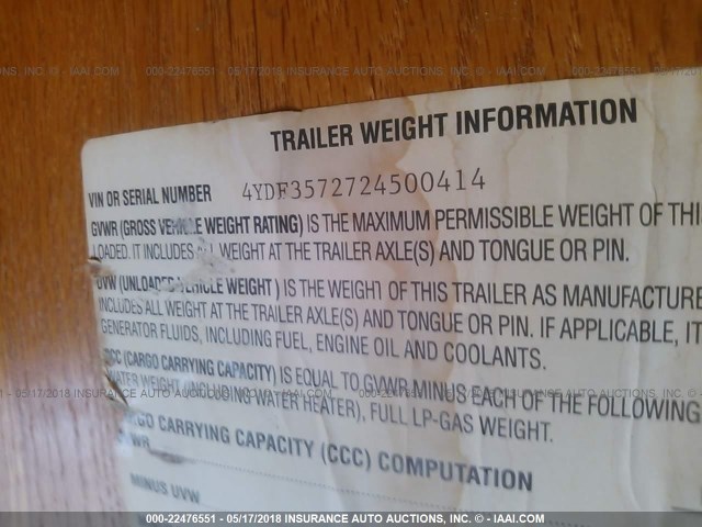 4YDF3572724500414 - 2002 KEYSTONE MONTANA WHITE photo 9