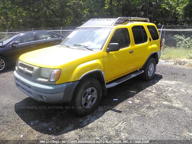 5N1ED28TXYC609302 - 2000 NISSAN XTERRA XE/SE YELLOW photo 2