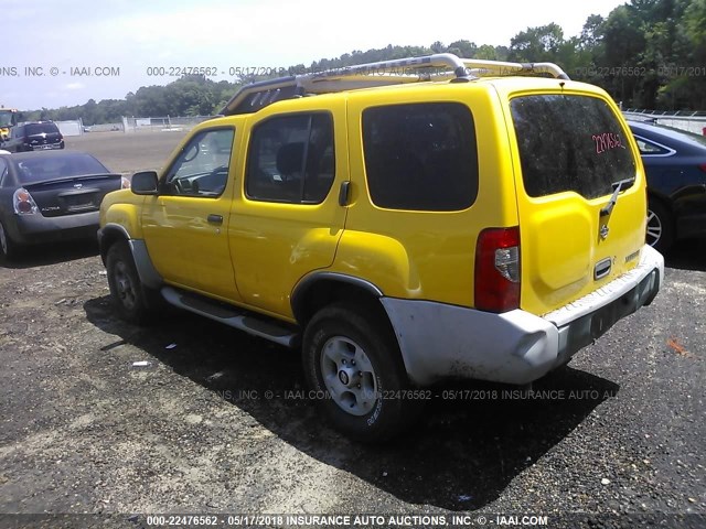 5N1ED28TXYC609302 - 2000 NISSAN XTERRA XE/SE YELLOW photo 3