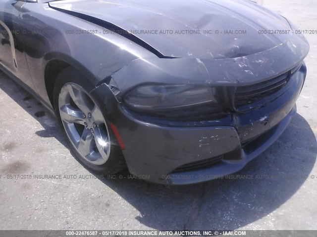 2C3CDXHG7FH824243 - 2015 DODGE CHARGER SXT GRAY photo 6