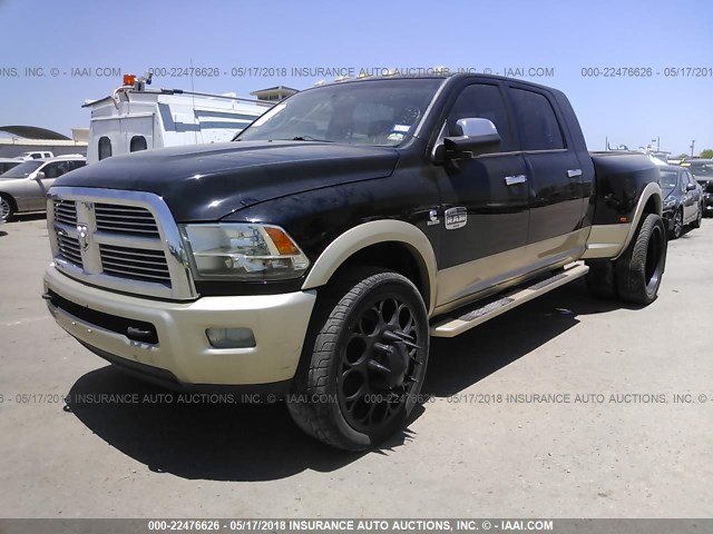 3C63DRNL2CG317228 - 2012 DODGE RAM 3500 LONGHORN BLACK photo 2