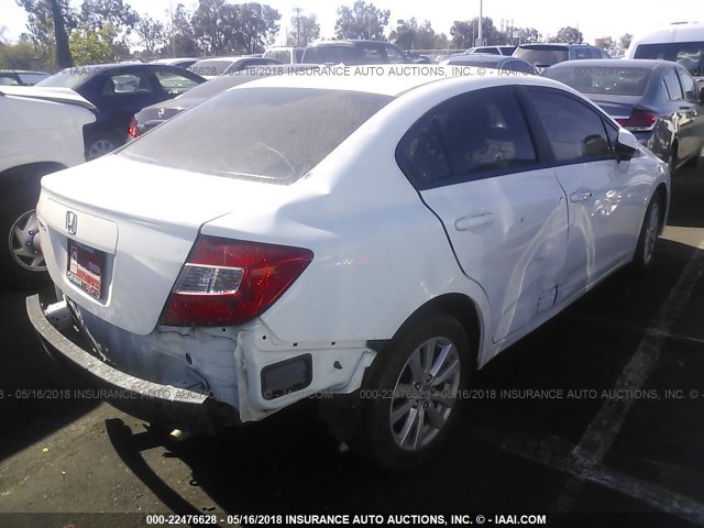 19XFB2F87CE392869 - 2012 HONDA CIVIC EX WHITE photo 4