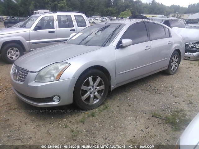 1N4BA41E24C809078 - 2004 NISSAN MAXIMA SE/SL SILVER photo 2