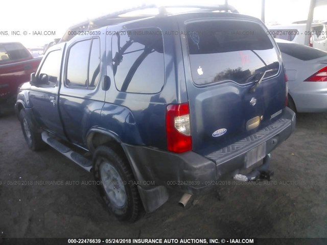 5N1ED28T9YC541915 - 2000 NISSAN XTERRA XE/SE BLUE photo 3