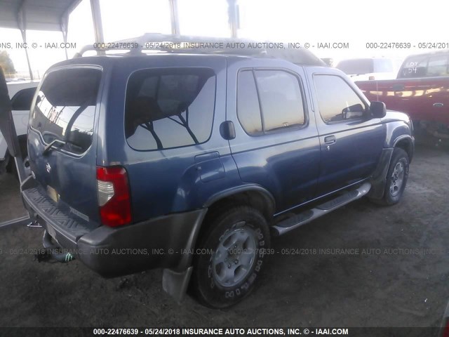 5N1ED28T9YC541915 - 2000 NISSAN XTERRA XE/SE BLUE photo 4