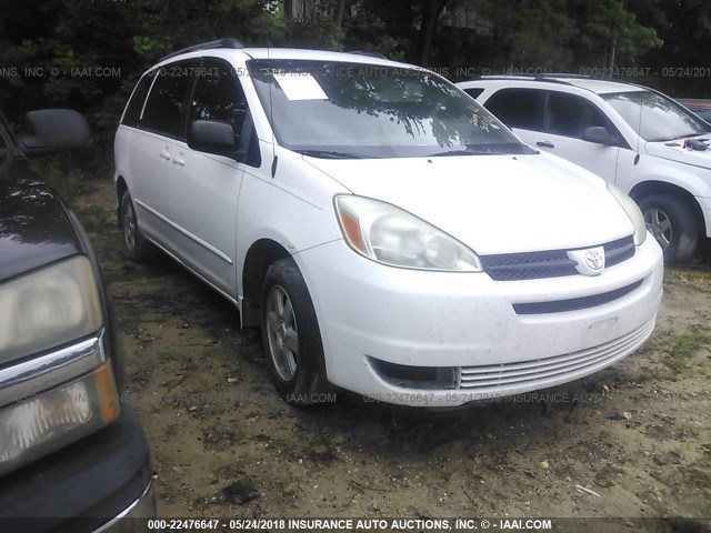 5TDZA23C95S378781 - 2005 TOYOTA SIENNA CE/LE WHITE photo 1