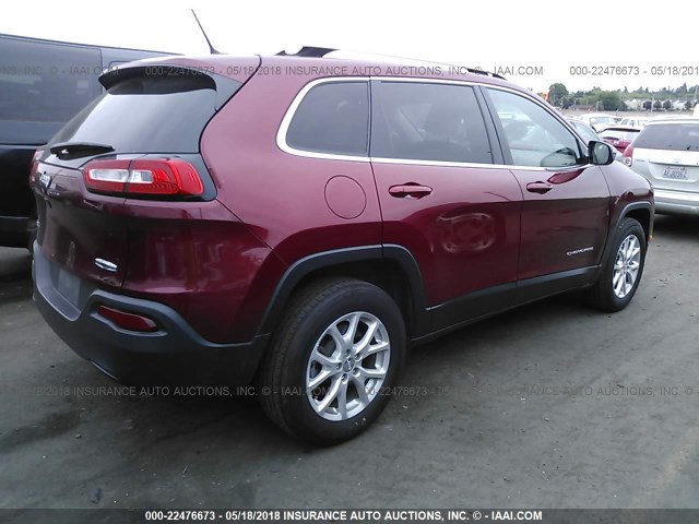 1C4PJMCB7FW744555 - 2015 JEEP CHEROKEE LATITUDE RED photo 4