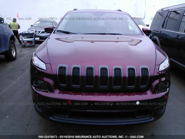 1C4PJMCB7FW744555 - 2015 JEEP CHEROKEE LATITUDE RED photo 6