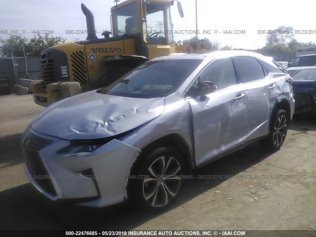 2T2BZMCA8JC141184 - 2018 LEXUS RX 350/BASE/F SPORT SILVER photo 2