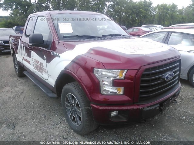 1FTEX1EP6GFD39026 - 2016 FORD F150 SUPER CAB RED photo 1