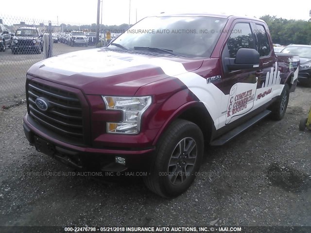 1FTEX1EP6GFD39026 - 2016 FORD F150 SUPER CAB RED photo 2
