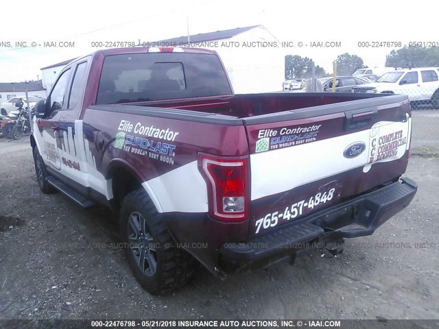 1FTEX1EP6GFD39026 - 2016 FORD F150 SUPER CAB RED photo 3