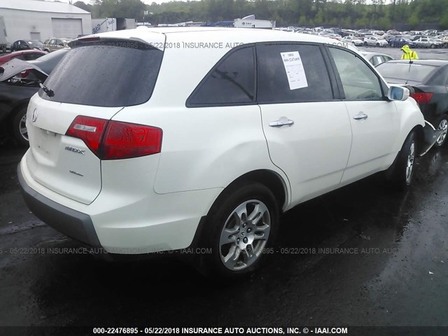 2HNYD28449H521445 - 2009 ACURA MDX TECHNOLOGY WHITE photo 4