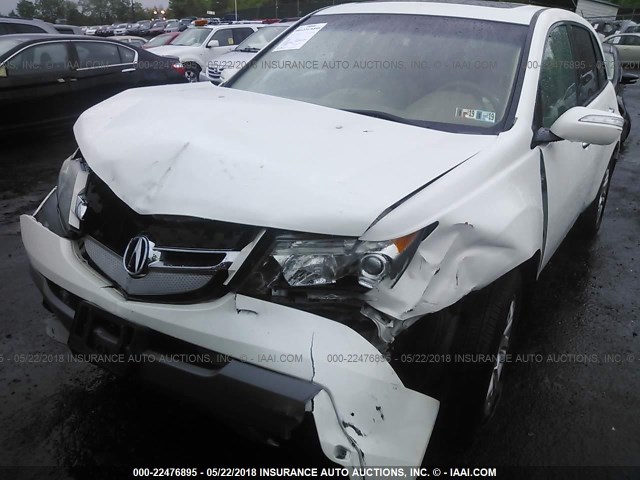 2HNYD28449H521445 - 2009 ACURA MDX TECHNOLOGY WHITE photo 6