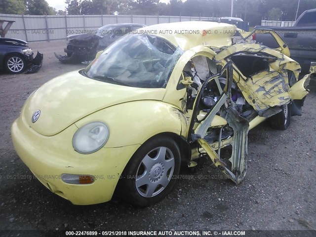 3VWCA21C2XM444161 - 1999 VOLKSWAGEN NEW BEETLE GLS YELLOW photo 2