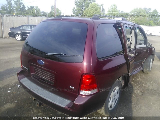 2FMZA51686BA40804 - 2006 FORD FREESTAR SE RED photo 4