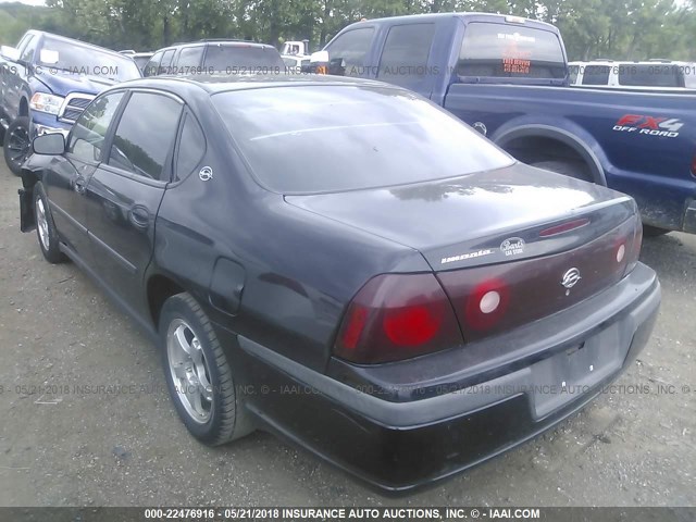 2G1WF52E229345465 - 2002 CHEVROLET IMPALA BLACK photo 3