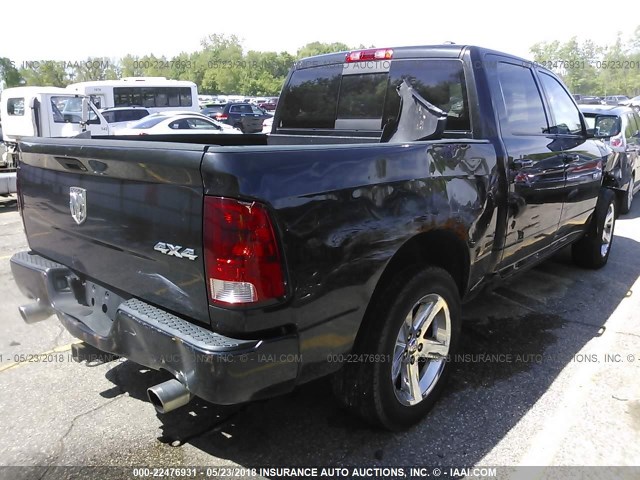 1D3HV13T99S790522 - 2009 DODGE RAM 1500 BLACK photo 4