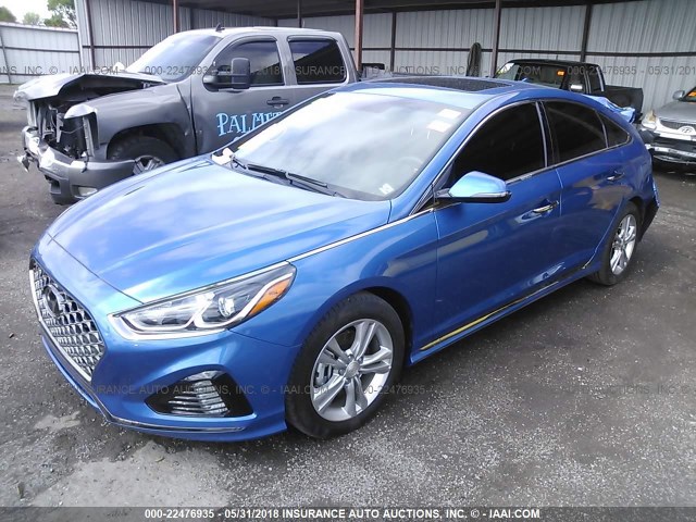 5NPE34AF5JH640474 - 2018 HYUNDAI SONATA SPORT/LIMITED BLUE photo 2