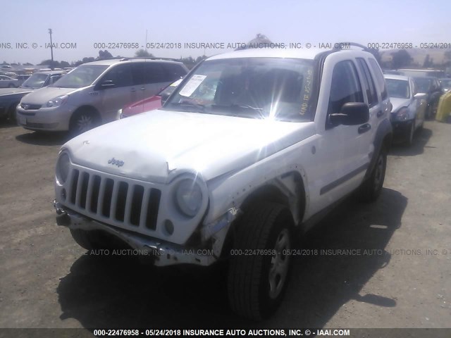 1J4GL48K57W696536 - 2007 JEEP LIBERTY SPORT WHITE photo 2